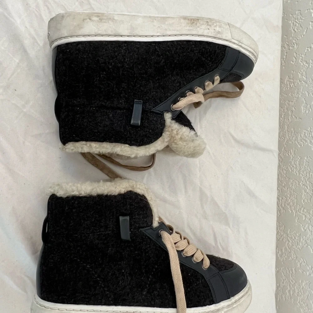 Coach Richmond Shearling 5B Women’s Dark Grey Wool‎ High Top EU 35 8009159/F16
